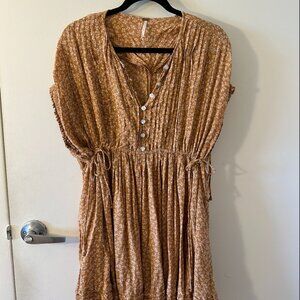 Free People brown floral midi dress